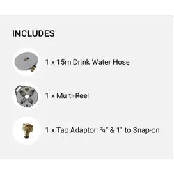 Flat Out Drinking Water Hose On Multi-Reel 15m