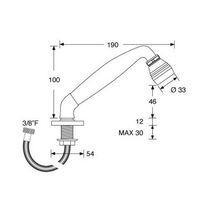 Shower With Adjustable Flow Rate/Hose Elbow