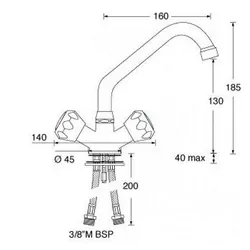 Camec Hot & Cold Basin Mixer