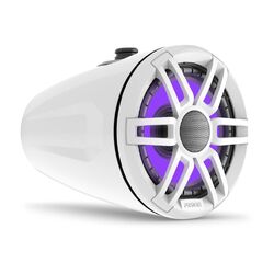 Fusion XS Series Marine Wake Tower Speakers, 6.5" 200-Watt Sports White Marine Wake Tower Speaker with RGB LED Lighting