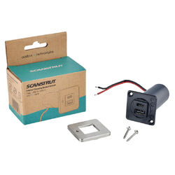 Scanstrut Charge Socket Tile Interior Usb A Usb C 12/24V S/S