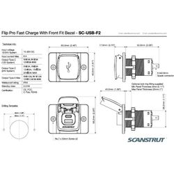 Scanstrut Charger Flip Pro Dual Usb Socket With Front Bezel