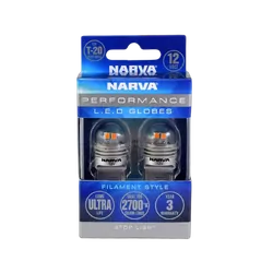 Narva 12V T20 W21W Wedge Led Globes 2700K (Blister Pack Of 2)