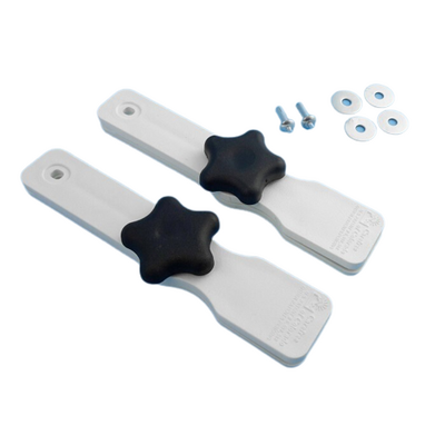 CAREFREE PAIR OF WHITE CANOPY CLAMPS. 902801W