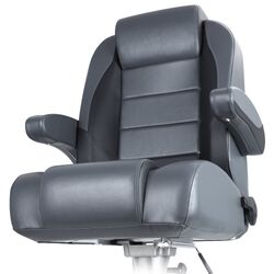 Kaiser High Back Recliner Captains Seat With Flip Up Armrests- Charcoal/Black