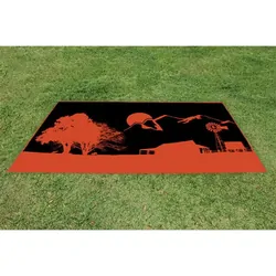 Affordable Camping Mats Annex Mat Homestead Sunset Orange/Black 5.0 x 2.4m