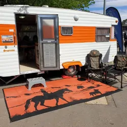 Affordable Camping Mats Annex Mat Riding Home Orange/Black 3.0 x 1.8m