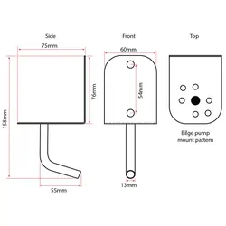 Live Bait Scoop Stainless Steel Transom Mount Suits - Rule/Shurflo Bilge Pumps