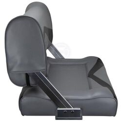 Relaxn Seat Console Double Flip Back Dark Grey / Black Carbon (No Arms)