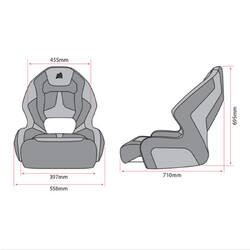 Relaxn Seat Mako Premium Bucket Grey Carbon / Silver Carbon