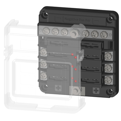 Fuse Block 6P Pos/Neg Compact With Screw Terminals