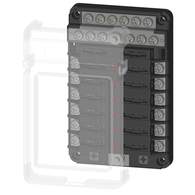 Fuse Block 12P Pos/Neg Compact With Screw Terminals