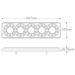 Combination Lamps 3851ARWMLCSB (Left)