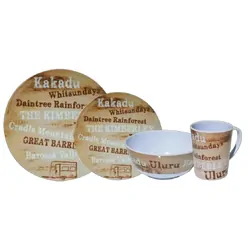 Coast To Coast 100% Melamine 16PC Dinner Set - Destinations