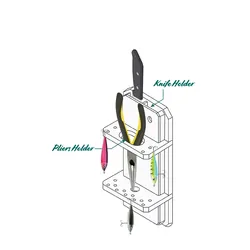 Knife And Plier Holder White Plastic Including Mount Hardware