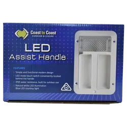 Coast To Coast Assist Handle w/ 12v LED Light White
