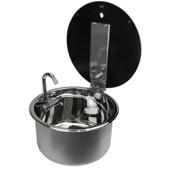 Sink Round With Lid And Tap 304 Stainless Steel (Cold Tap)