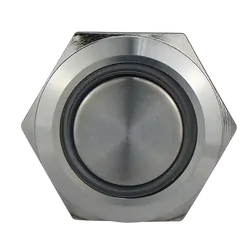 Switch Round Stainless Steel Illuminated (Momentary ON) 12V