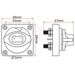 Battery Isolator Switch 2 Pos Recessed