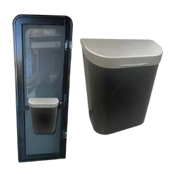 Aussie Traveller Door DC Bin, Black With Silver Lid
