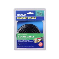 Narva 5A 2.5mm 5 Core Trailer Cable (6M) Red, Green, Yellow, White, Brown