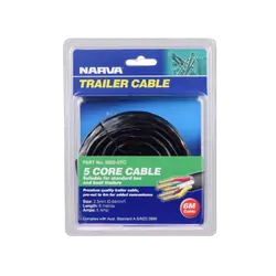 Narva 5A 2.5mm 5 Core Trailer Cable (6M) Red, Green, Yellow, White, Brown