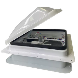 Coast to Coast 14x14 White Wind-Up Roof Vent With 12V Fan & LED