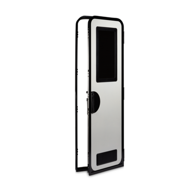 Milenco Medium Columbia Door - White/Black Frame RH (1750 x 622mm). MIL5067
