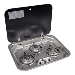 Sphere 3BNR Gas Drop In Stove & Lid With 12V Ignition - 560 x 440 x 58mm