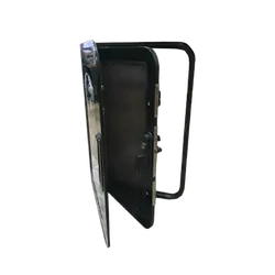 Aussie Traveller Door DC 900 x 622 Radius Top LHH Black No Vent