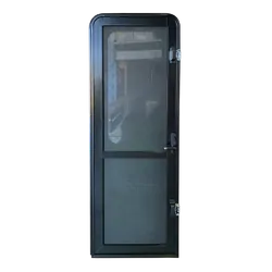 Aussie Traveller Door DC 1750 x 622 Radius Top Left Hand Hinge Black