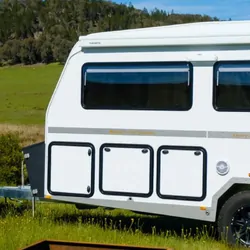 Aussie Traveller Service Door 600 x 600 T-NG-CP Black