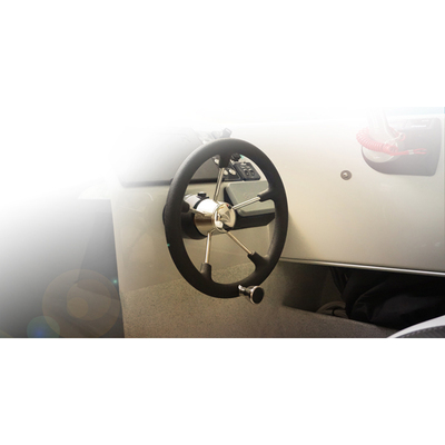 Steering Wheel Grip & Knob 350mm Stainless Steel Wheel & Poly Grip