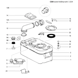 Thetford Holding Tank T/S C200 Swivel Cassette Toilet