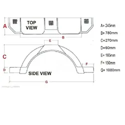 Black Plastic Trailer Mudguard 14" / 15" PVC (Mudflap not included) Each