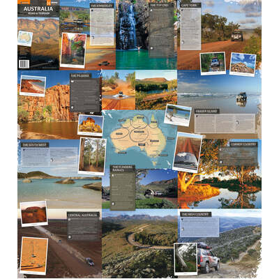 Australia Road & Terrain Map - 1000x875 - Laminated