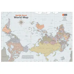 Upside Down World Classic Map - 840x594 - Unlaminated