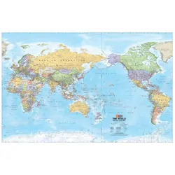 World Political Pacific Centred Supermap - 1520x990 - Laminated