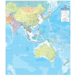 Asia & West Pacific Map - 875x1000 - Laminated