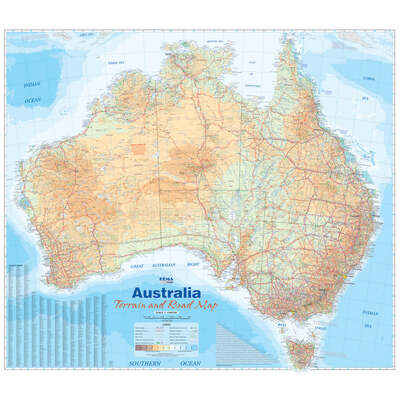 Australia Handy Map - 750x625 - Unlaminated