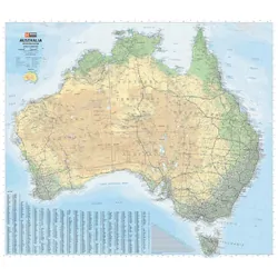 Australia Road & Terrain Mega Map - 1660x1455 - Unlaminated