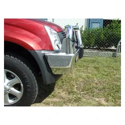 ECB Big Tube Bar w/Lights to suit Holden Rodeo RA7 LT 01/07 to 06/12 Silver Hammer Tone