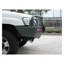 ECB Big Tube Bar w/Lights to Suit Nissan Patrol GU Y61 4.2LT Diesel 10/04-Onwards Silver Hammer Tone