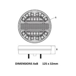 Roadvision LED Rear Combination Lamp 10-30V Stop/Tail/Ind/Rev/ Ref 125x32mm