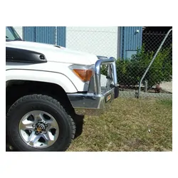 ECB Big Tube Bar to Suit Toyota Landcruiser 75 Series EX S/CAB 03/07-08/09 Black Ripple