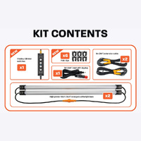 Hard Korr 2 Bar Tri-Colour LED Camp Light Kit With Diffusers