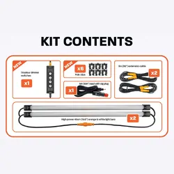 Hard Korr 2 Bar Tri-Colour LED Camp Light Kit With Diffusers