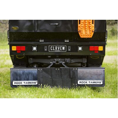 Clearview Rock Tamers 2" Hub Mudflap System Matte Black/Stainless Steel Trim Plates(Includes 1 x 850mm mesh insert)