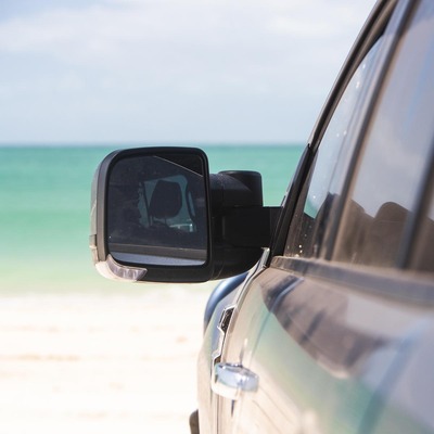 Clearview Towing Mirrors [Compact, Pair, Power-fold, Multi-Signal, Electric, Black] - Mitsubishi Triton 2015 on