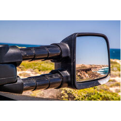 Clearview Towing Mirrors [Compact, Electric, Chrome] for Nissan Patrol GU/Y61/Cab Chassis 1997 - 2016